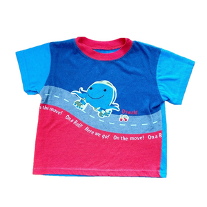 Vintage Kids Y2K Oswald The Octopus Blue and Red T-Shirt Tee Size 18-24 Months